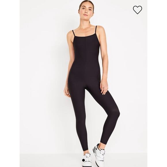 NWT Women’s Old Navy PowerSoft  7/8 Cami Bodysuit Large Petite Black Activewear - Picture 1 of 3